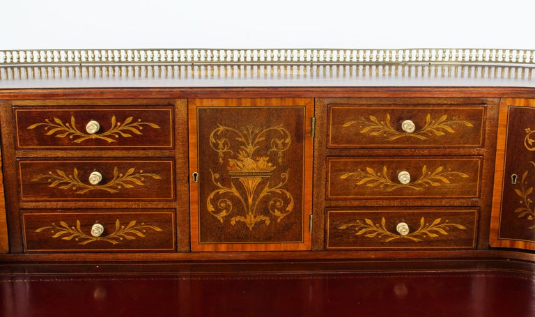 Late 19th Century Antique Marquetry Carlton House Desk Writing Table Druce & Co., 19th Century