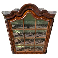 Antique Marquetry Curio Wall Cabinet