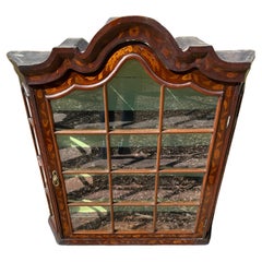 Antique Marquetry Curio Wall Cabinet