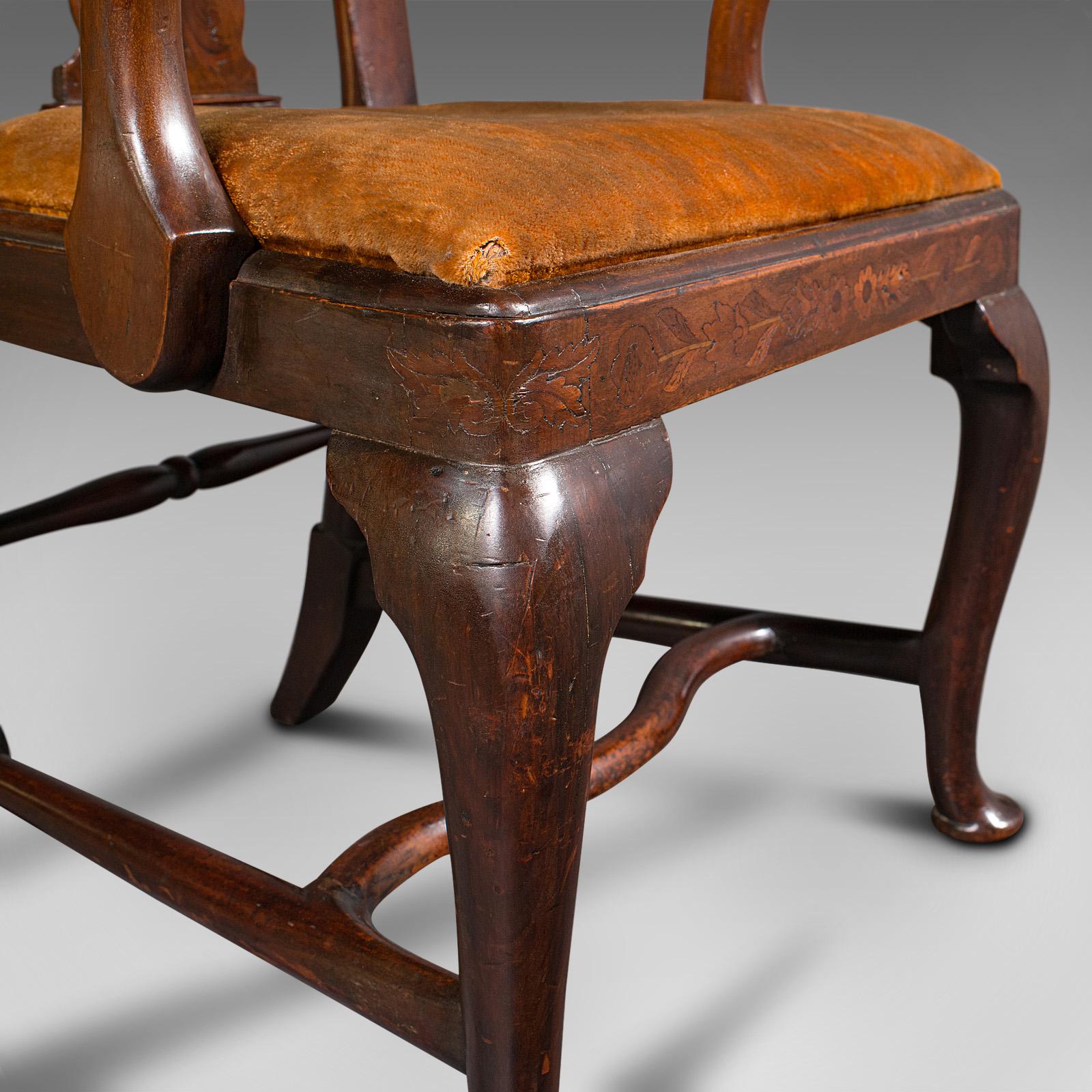 Antique Marquetry Elbow Chair, Dutch, Beech, Fruitwood, Carver, Georgian, C.1800 7