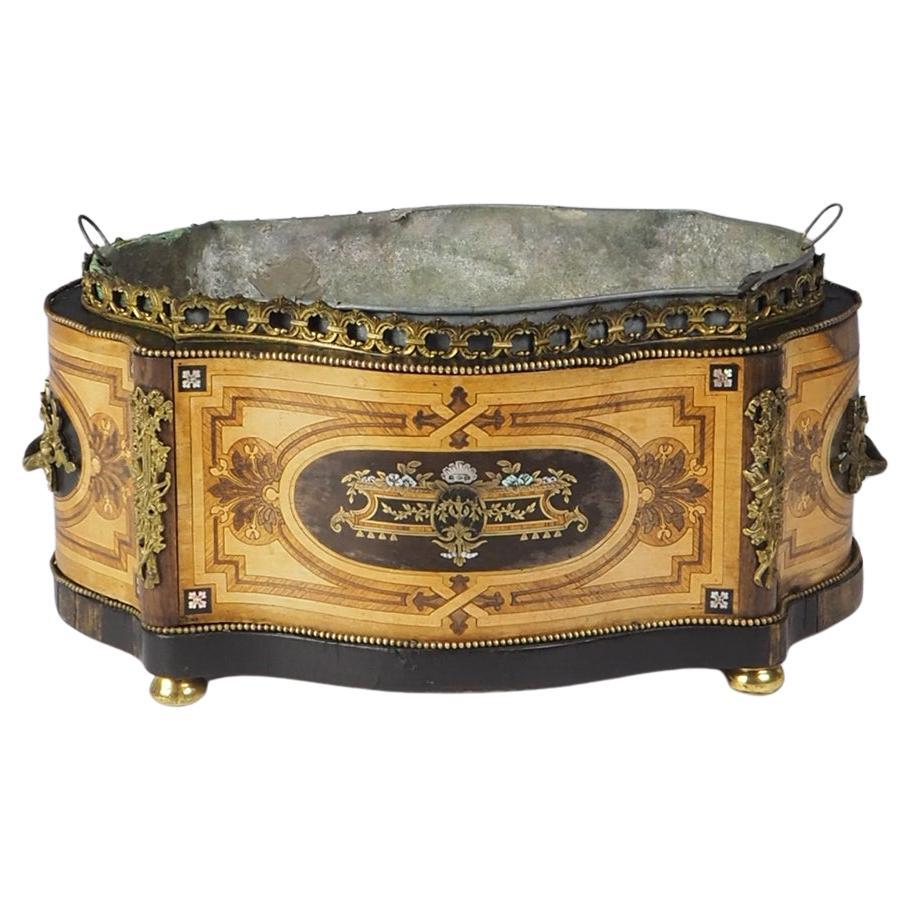 Antique Marquetry Jardiniere 19th Century French For Sale