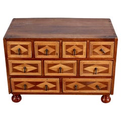 Antique Marquetry Table Top Cabinet