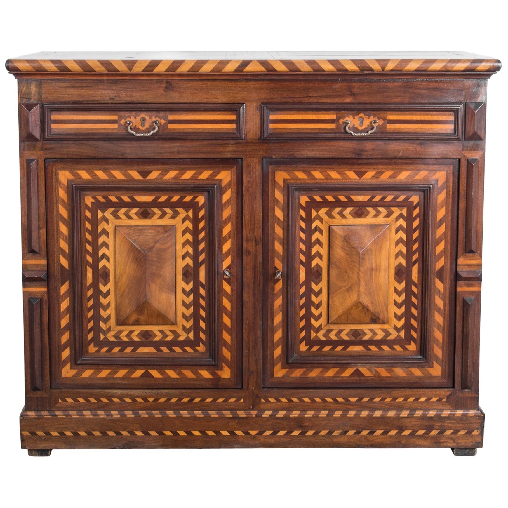 Antique Marquetry Wooden Buffet at 1stDibs