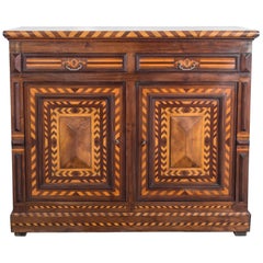 Antique Marquetry Wooden Buffet Cabinet