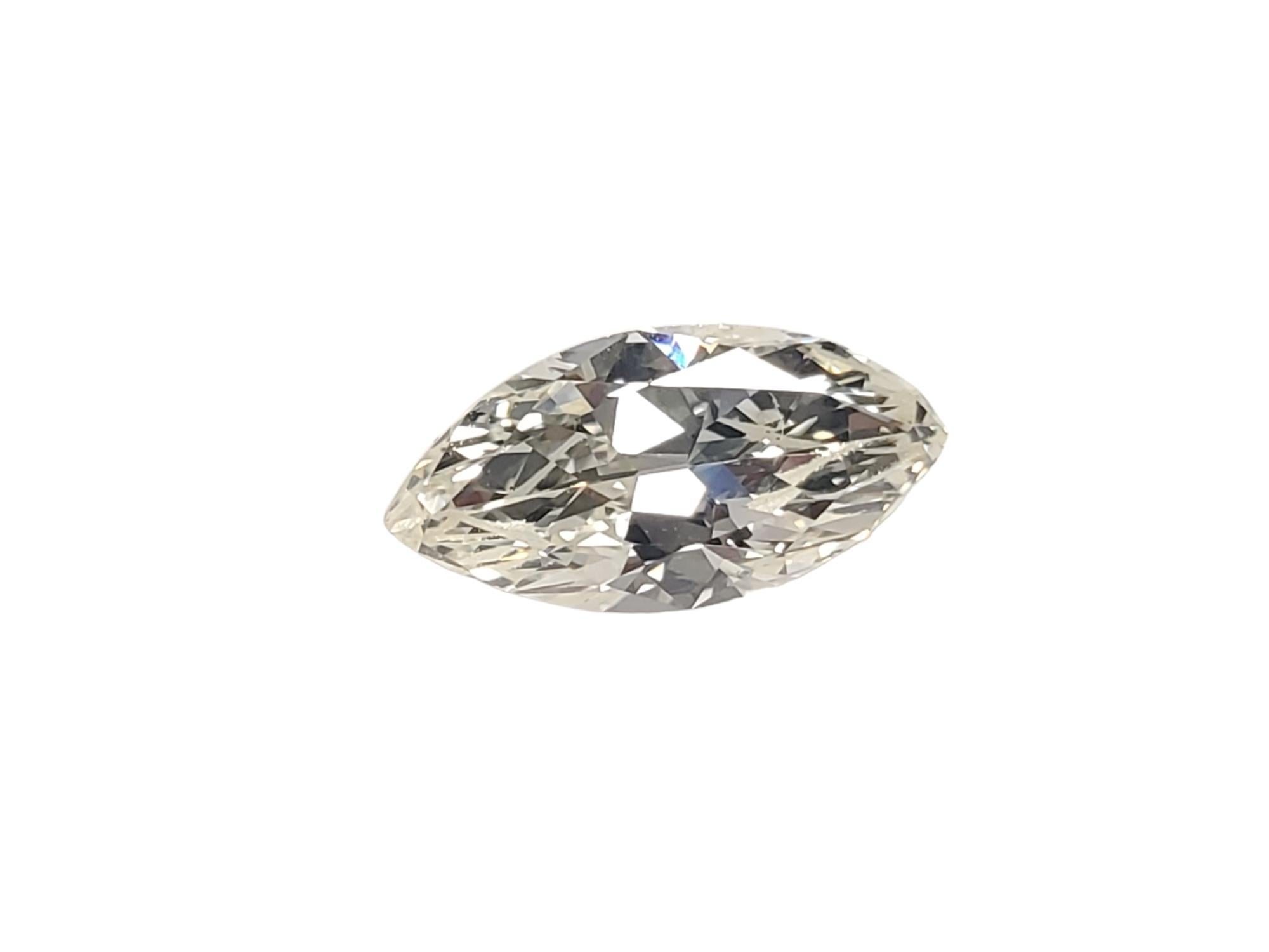 Antique Marquise Cut Diamond 2.19ct True Old Natural Diamond KL VS-SI1 In Good Condition For Sale In Overland Park, KS
