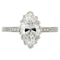Antique marquise solitaire diamond ring, English, circa 1910.