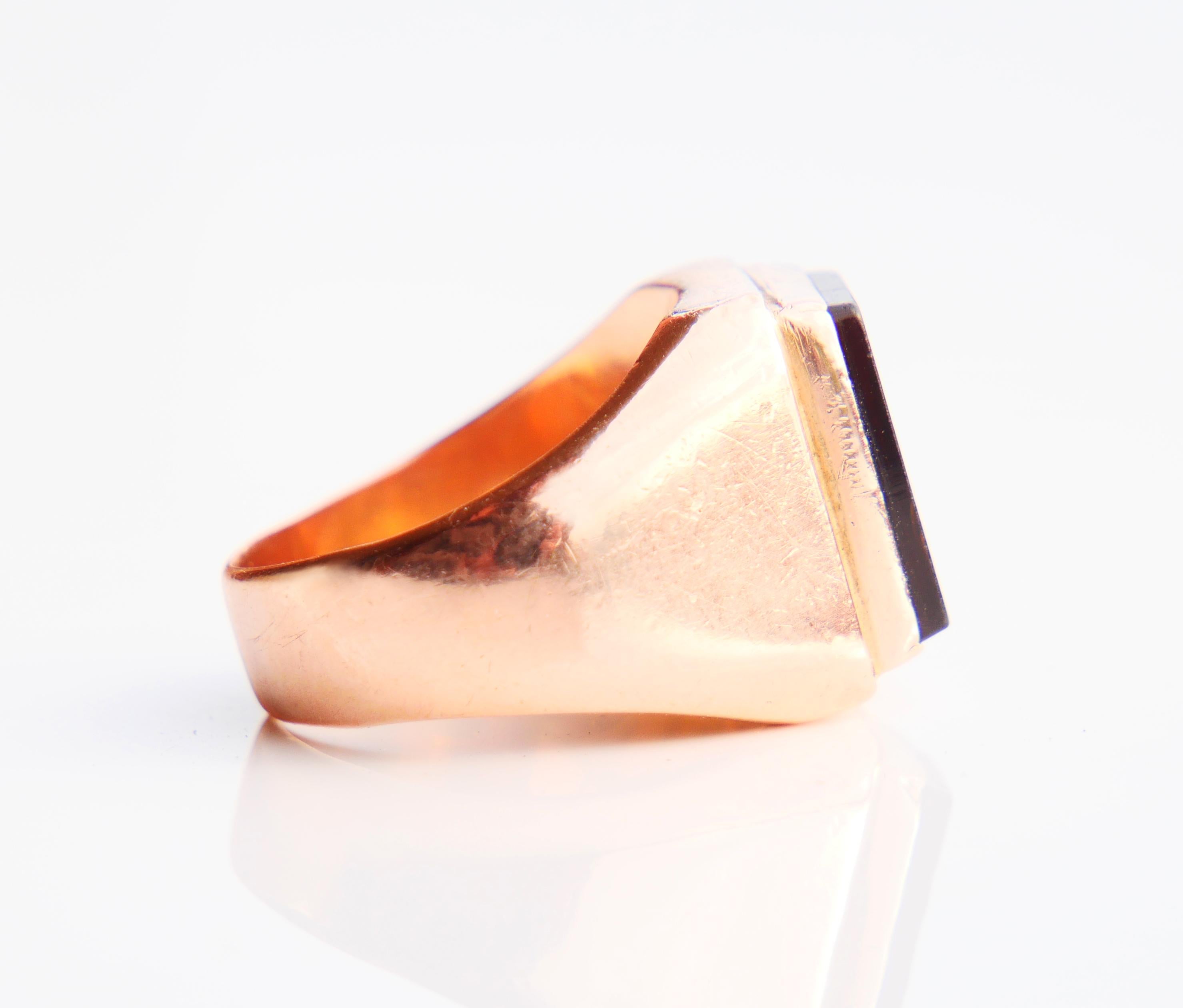 Antique Mars Ares Ring Intaglio Red Onyx solid 18K Gold ØUS 6.75 / 16.3 gr For Sale 8