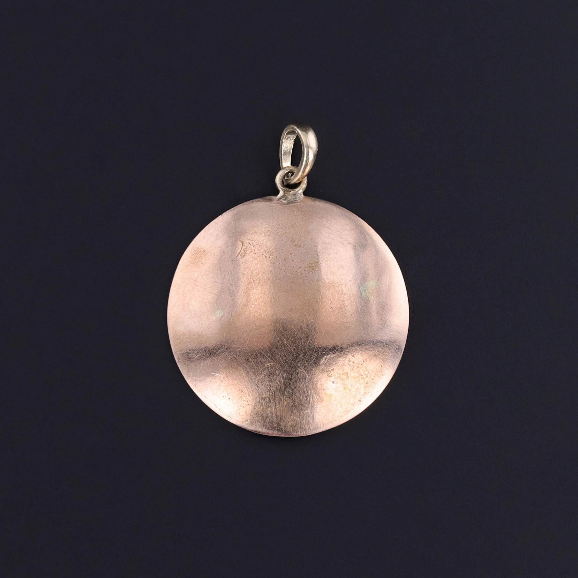Antique Marsh Pendant of 14k Tri-Color Gold In Good Condition For Sale In Lewisburg, PA