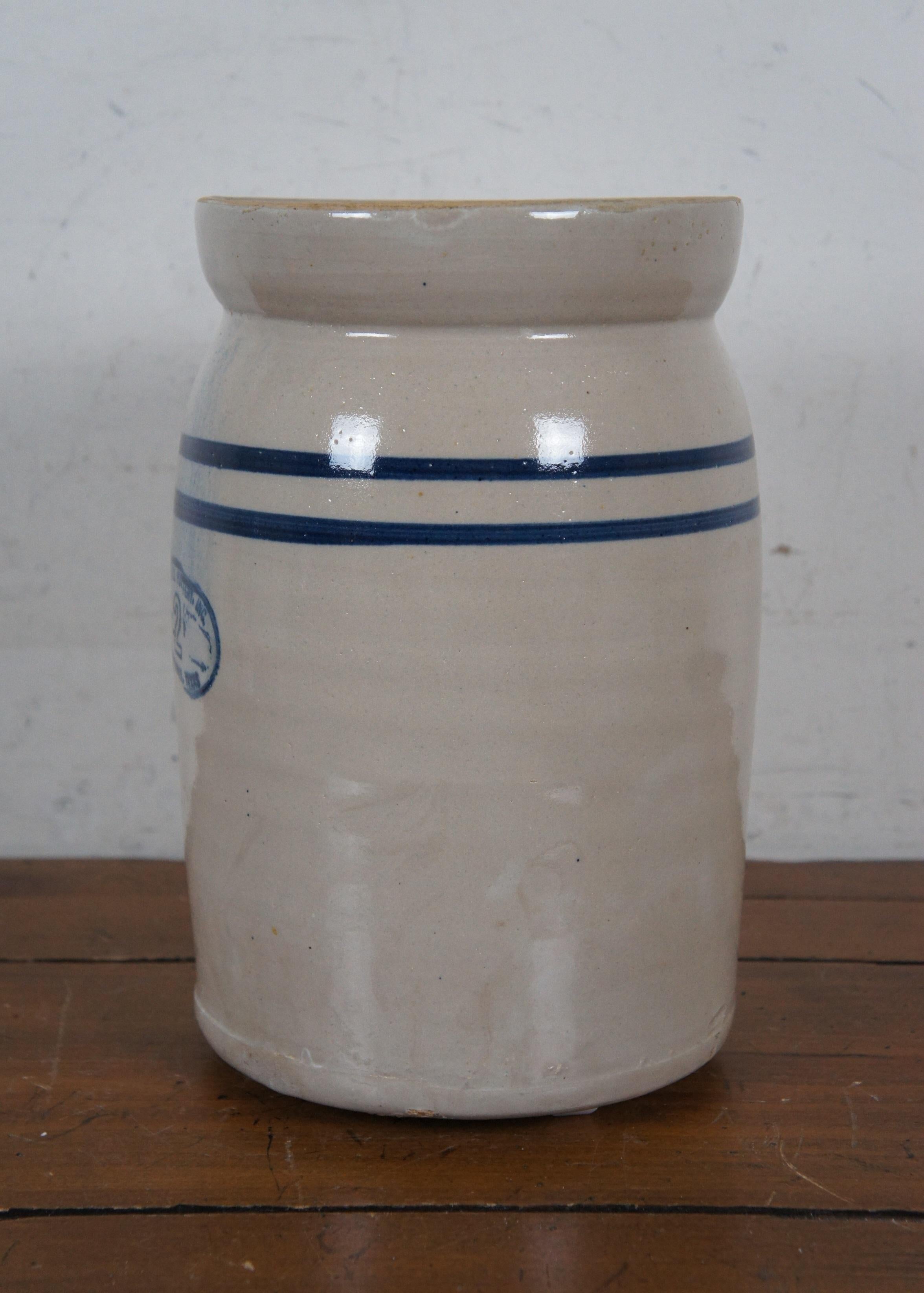 Rustic Antique Marshall Pottery 2 Gallon Salt Glaze Butter Churn Lidded Crock Pot 12