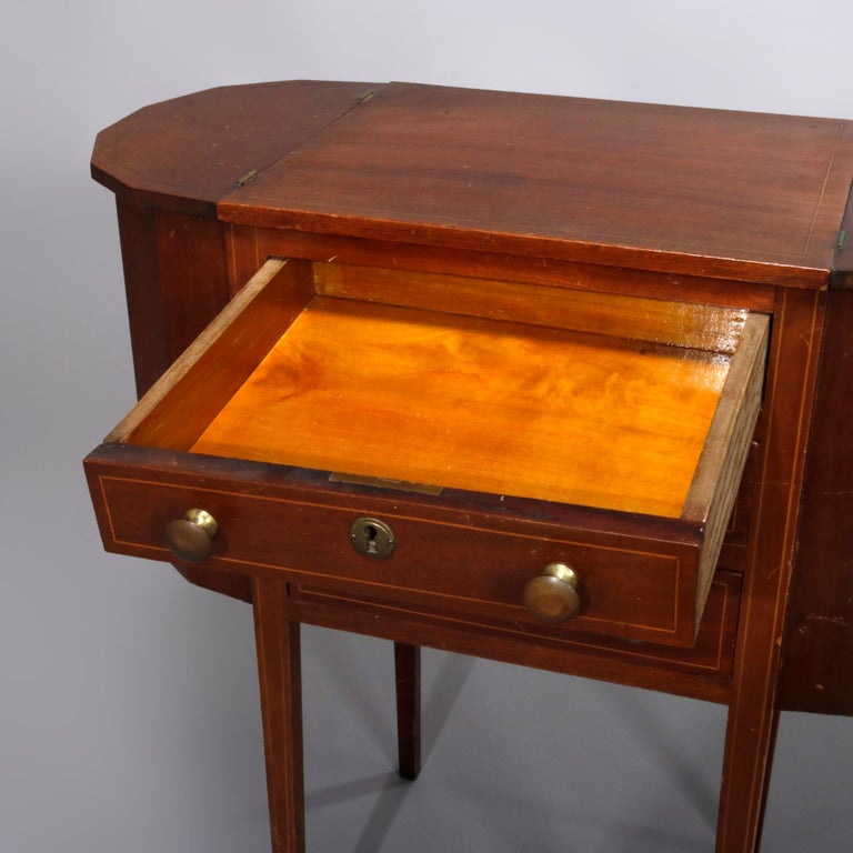 Antique Martha Washington Mahogany Sewing Stand with Project Pockets, circa 1930 at 1stDibs