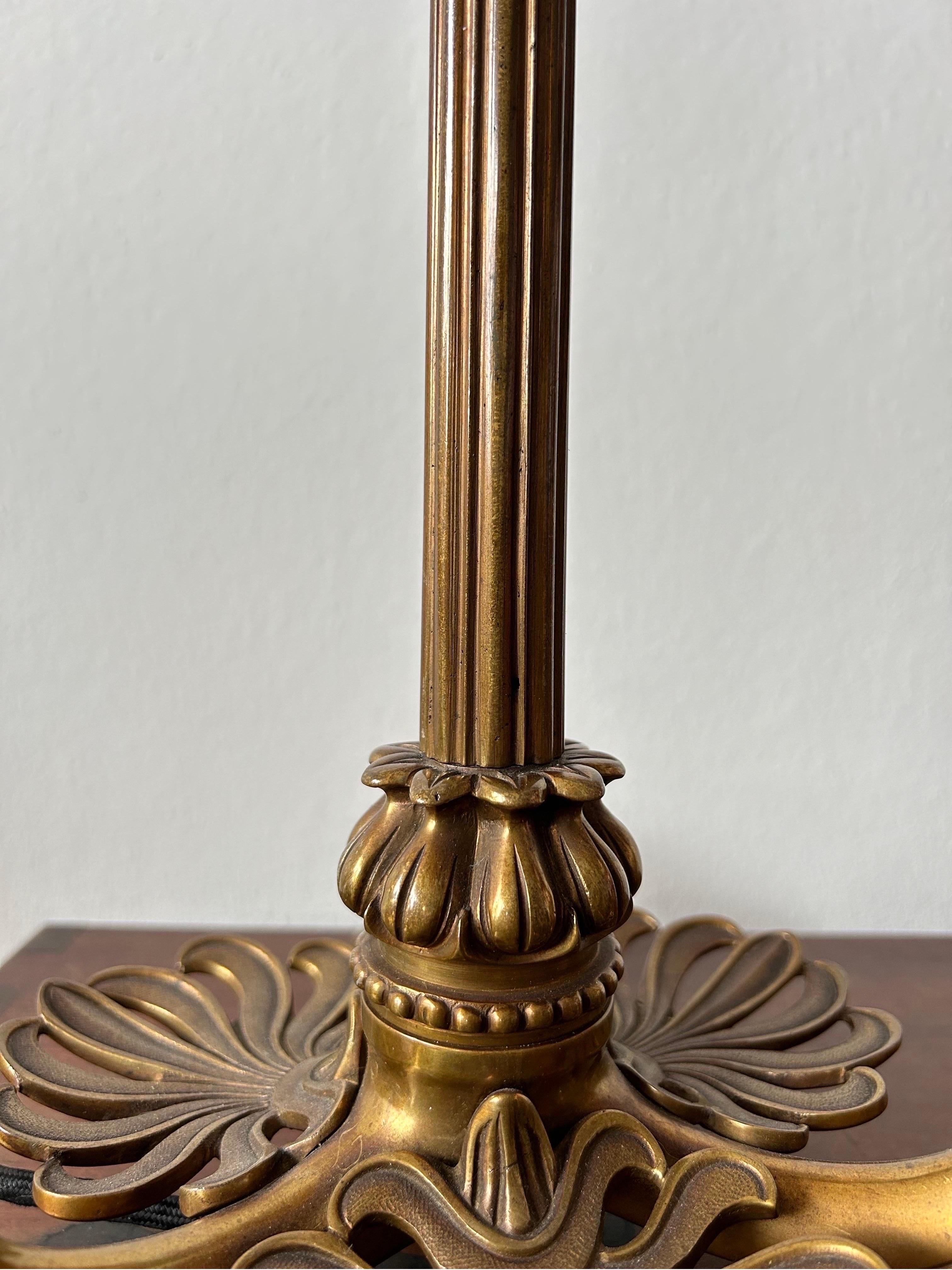 Mid-19th Century Antique Martin Gottlib Bindesbøll Bronze Table Lamp, Denmark 1850s For Sale