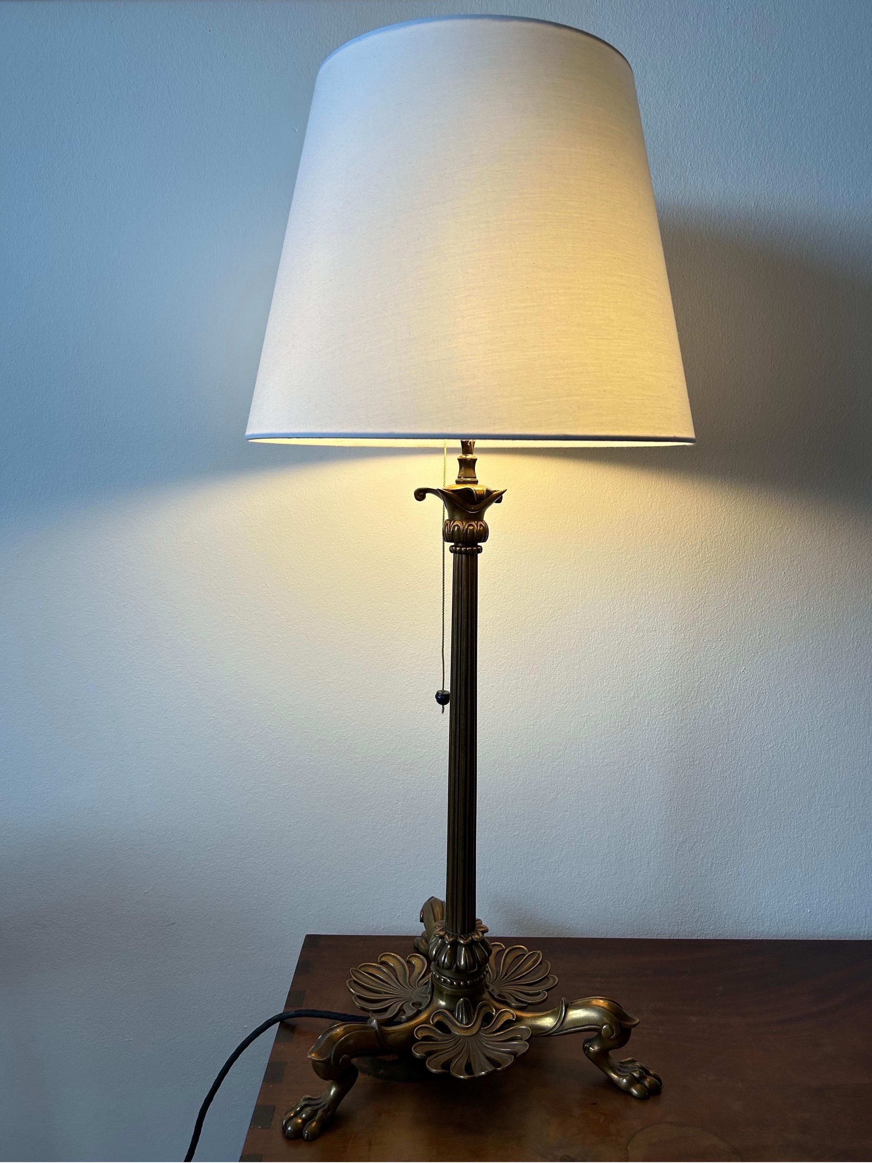 Antique Martin Gottlib Bindesbøll Bronze Table Lamp, Denmark 1850s For Sale 2
