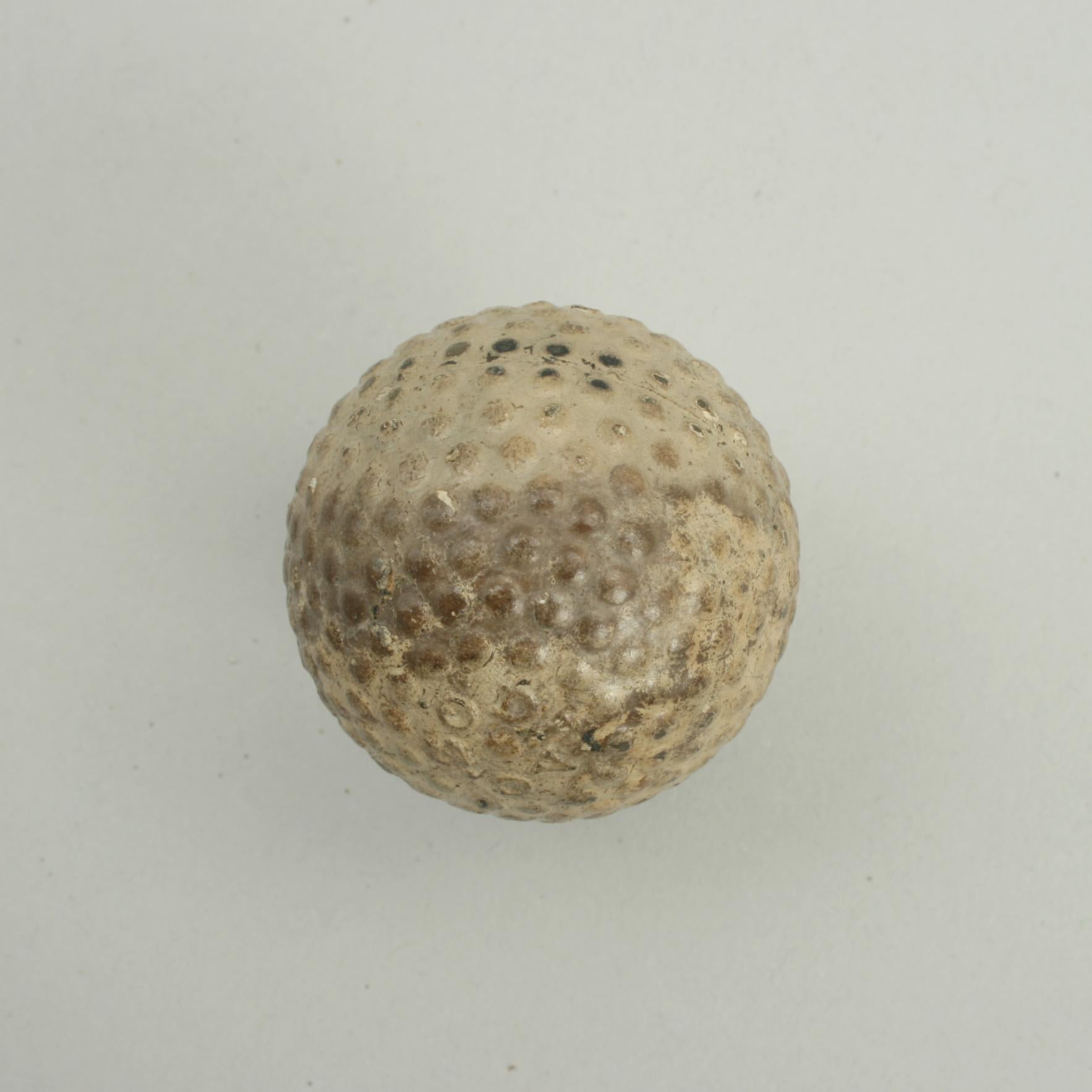 English Antique Martins Bramble 'Zodiac' Golf Ball, Rubber Core, circa 1900