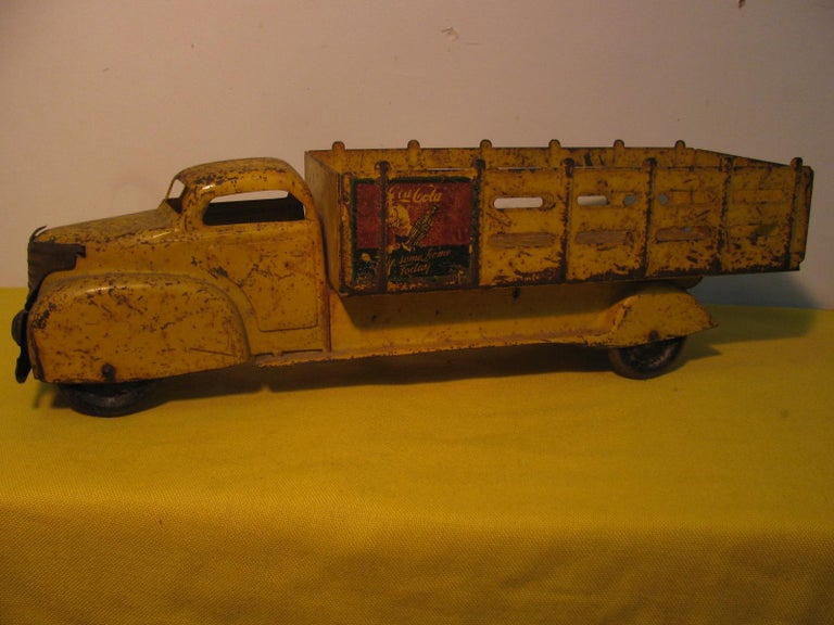 Wonderful Vintage Louis Marx Pressed Steel Stake Body Truck 