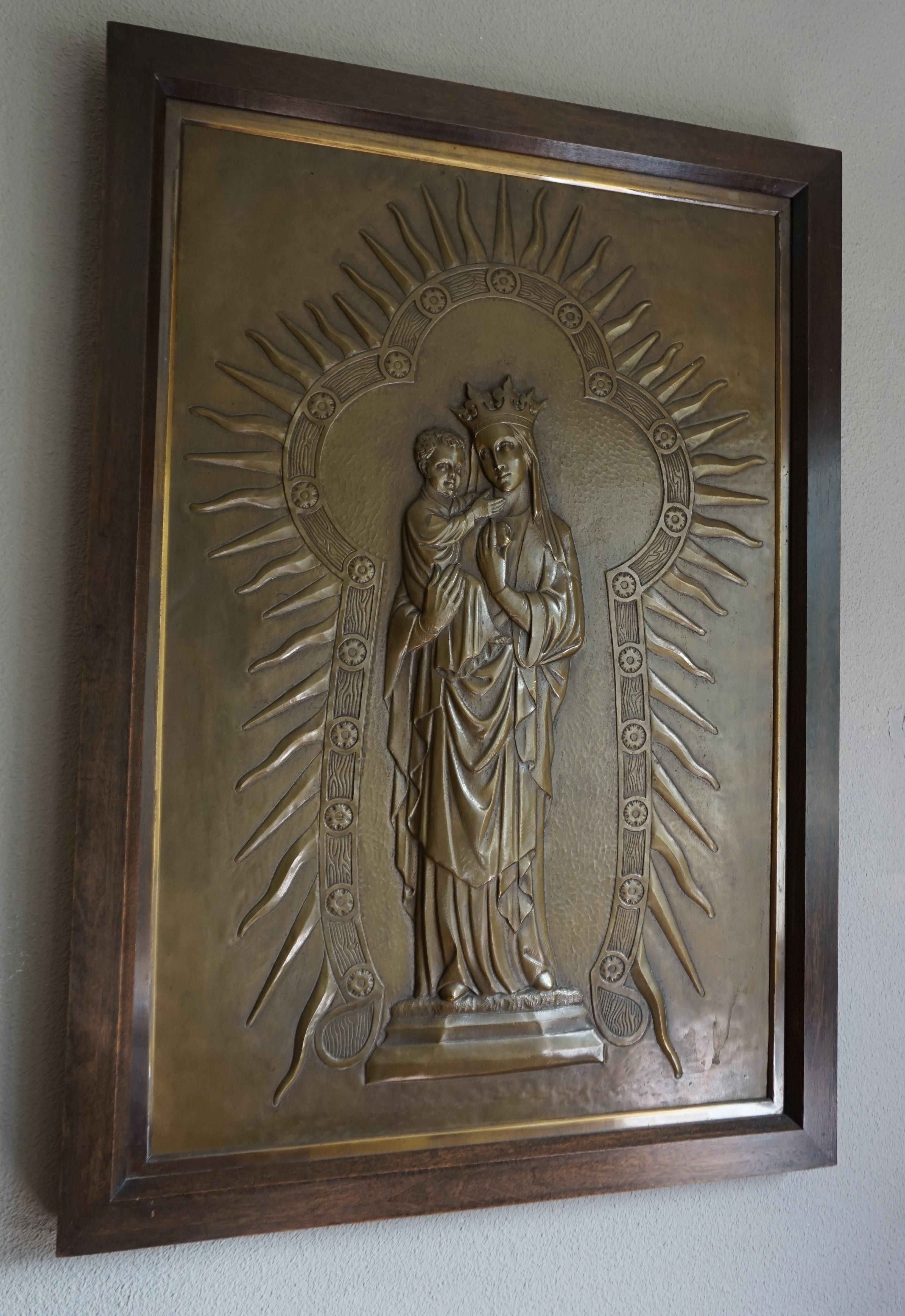 All handcrafted and stunning Mary and Child wall sculpture from the 1800s.

With antique church relics being one of our specialities, we have seen Mary and Her child Jesus depicted in all kinds of ways and from all kinds of materials. However, we