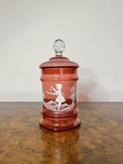 Antique Mary Gregory jar and cover