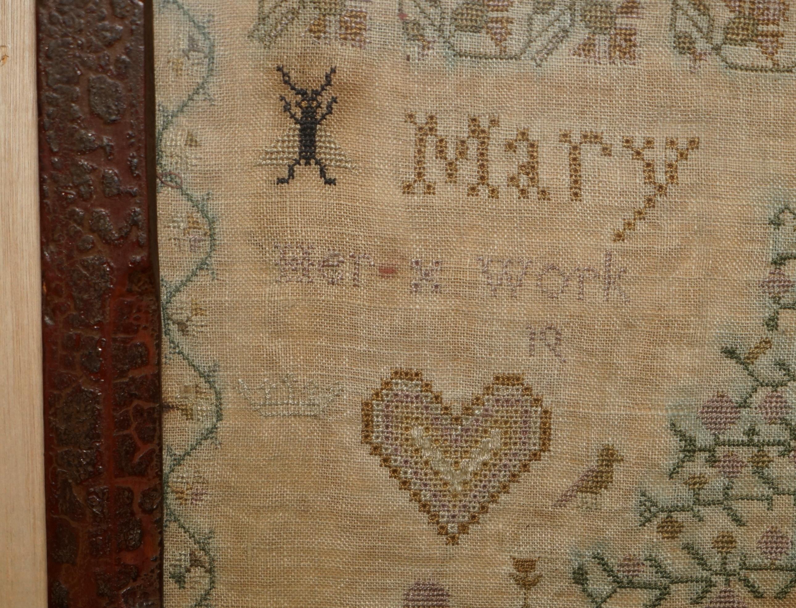 English ANTIQUE MARY HART SIGNED 1806 GEORGE II NEEDLEWORK SAMPLER WiTH LOVELY POEM For Sale