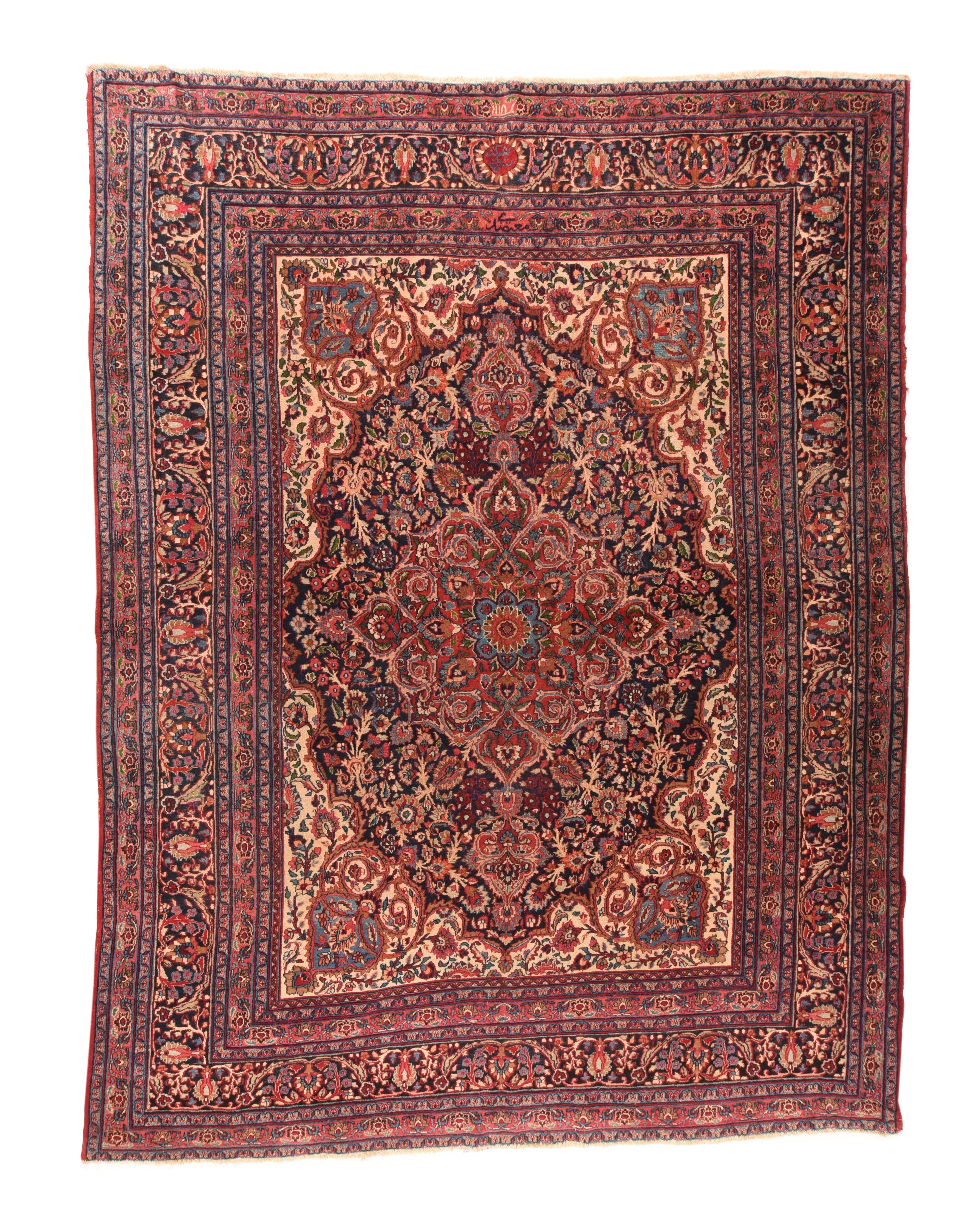 Persian Antique Mashad Rug 8'7'' x 11'3'' For Sale