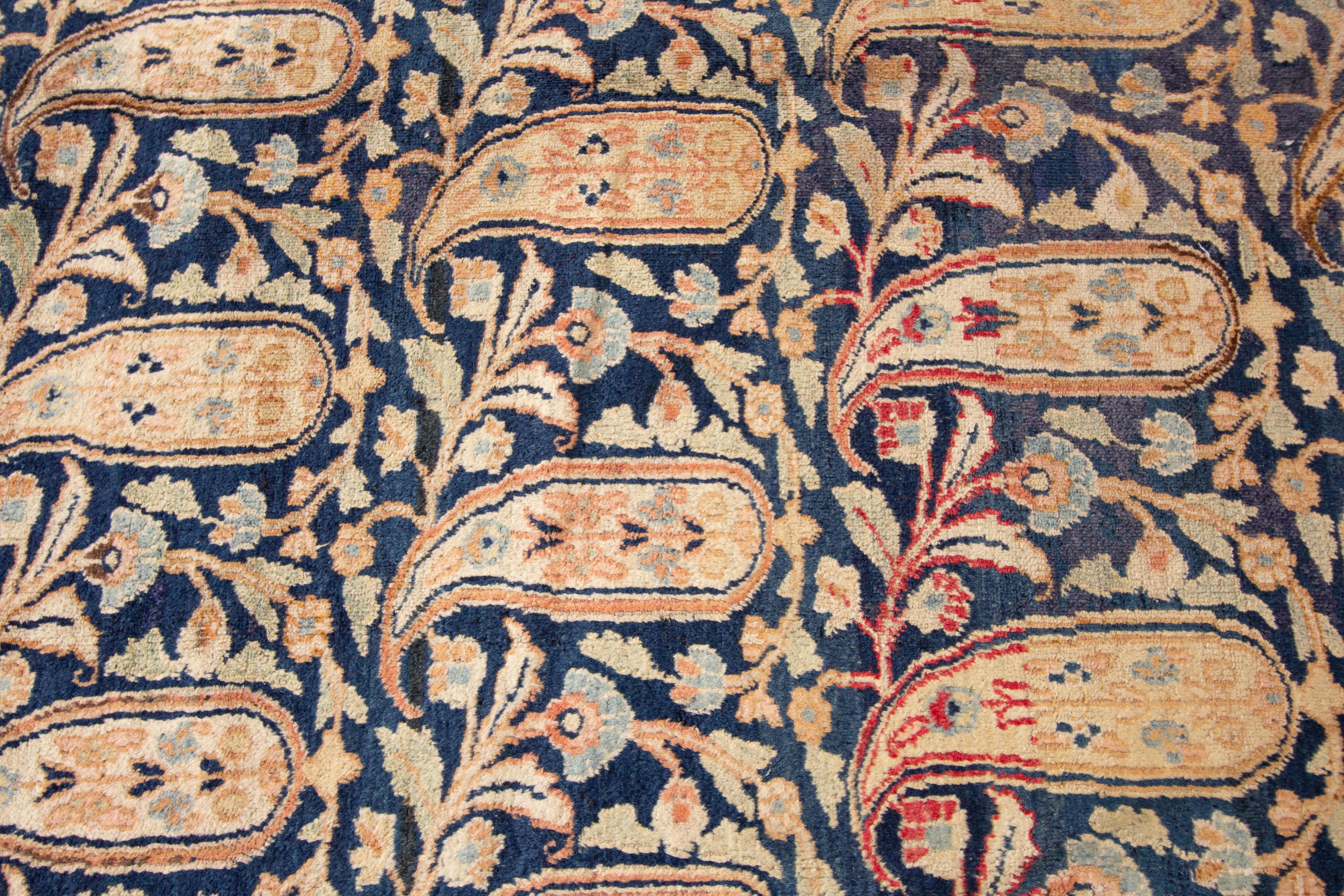 Hand-Knotted Antique Mashad Runner Rug For Sale