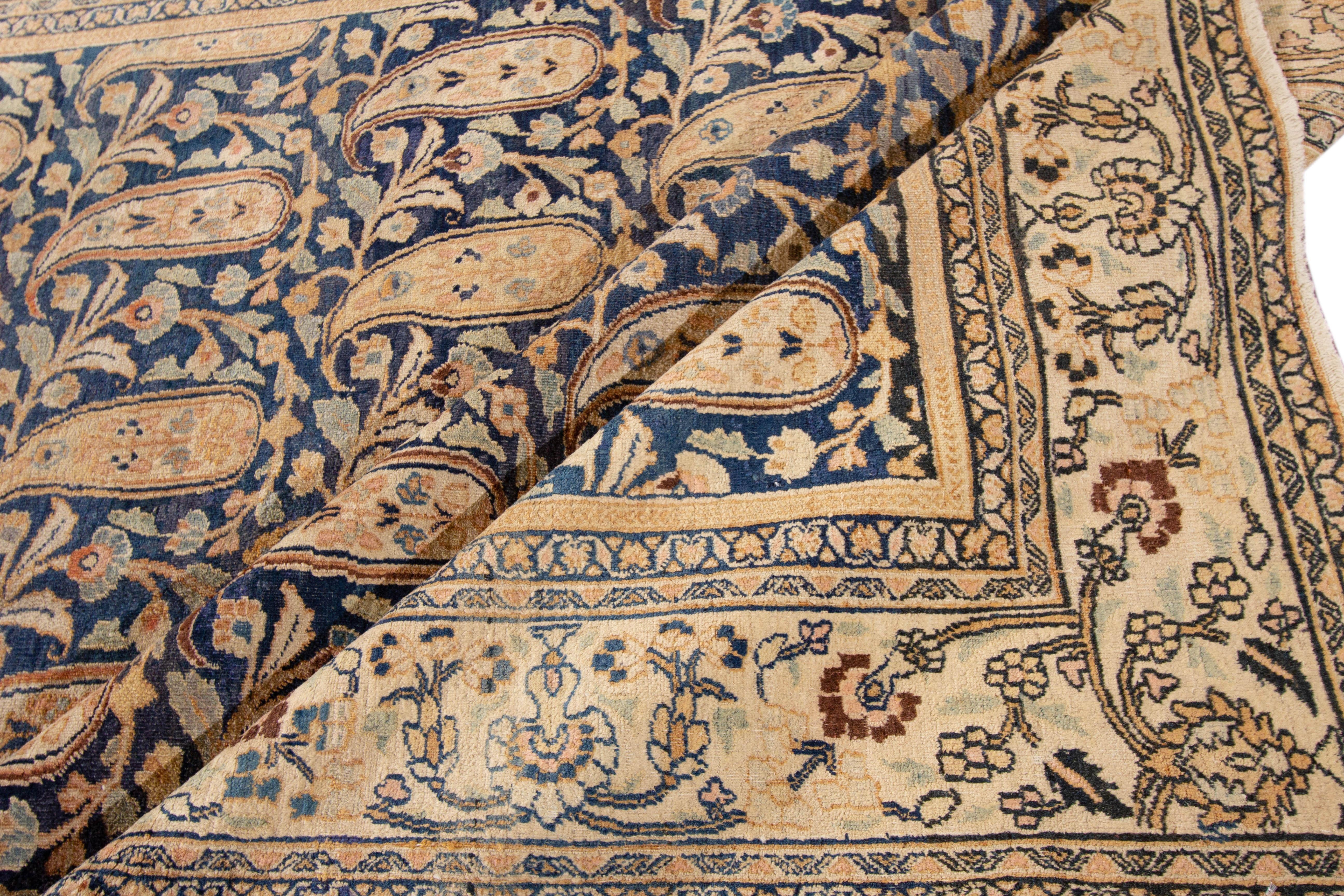 Wool Antique Mashad Runner Rug For Sale
