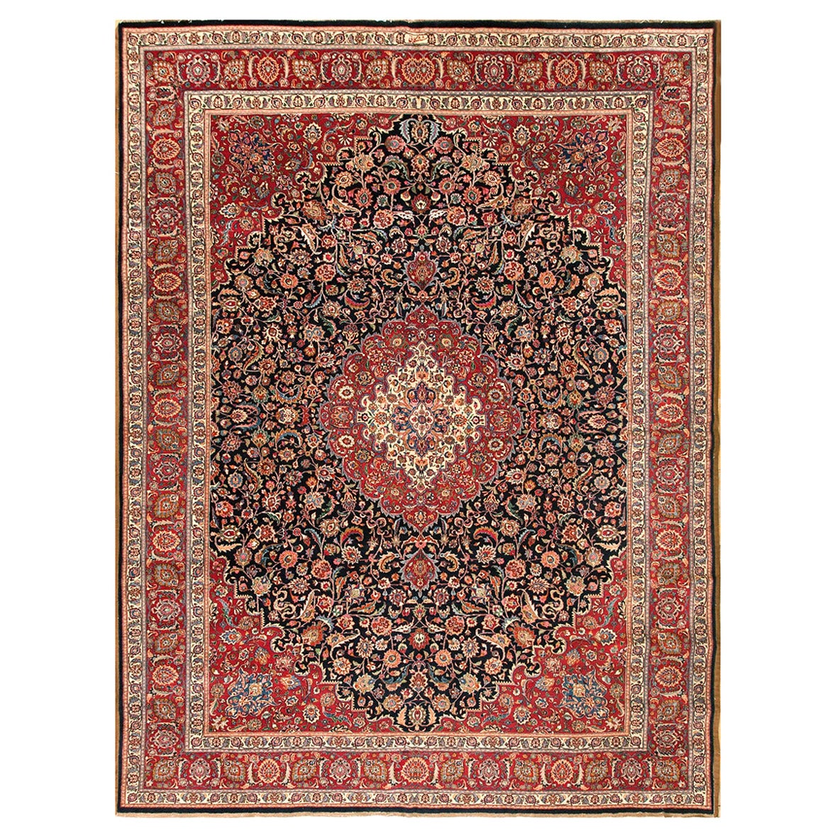 Antiker Mashhad-Teppich 2,25 m x 3,35 m