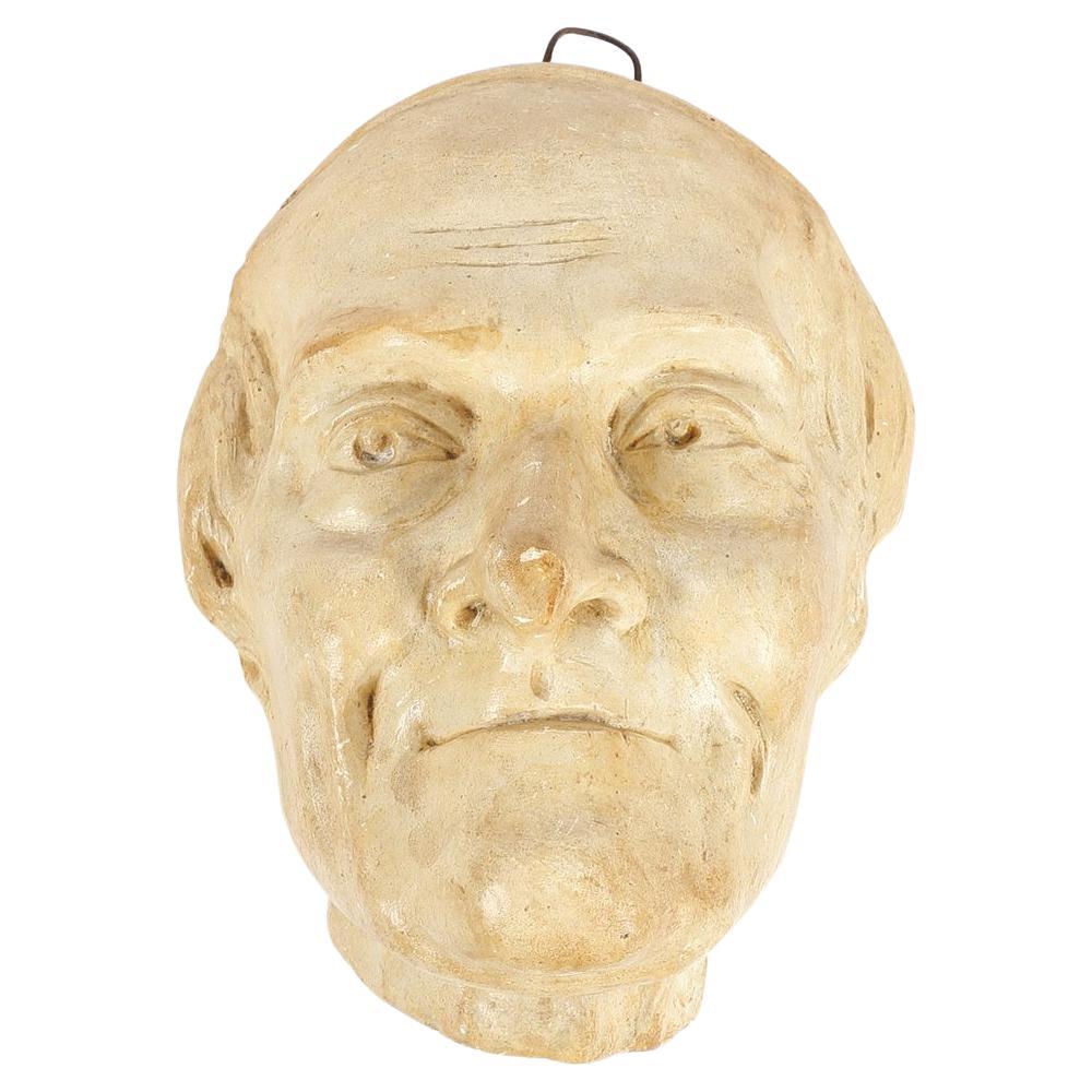 Masque antique, Ivoory Wall Hanging Sculpture Human Face Vizard, Man Effigy Statue en vente