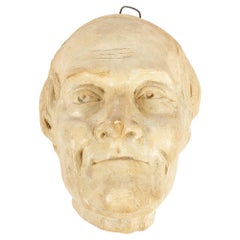 Masque antique, Ivoory Wall Hanging Sculpture Human Face Vizard, Man Effigy Statue