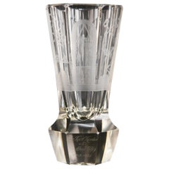 Antique Masonic Engraved Glass Cup