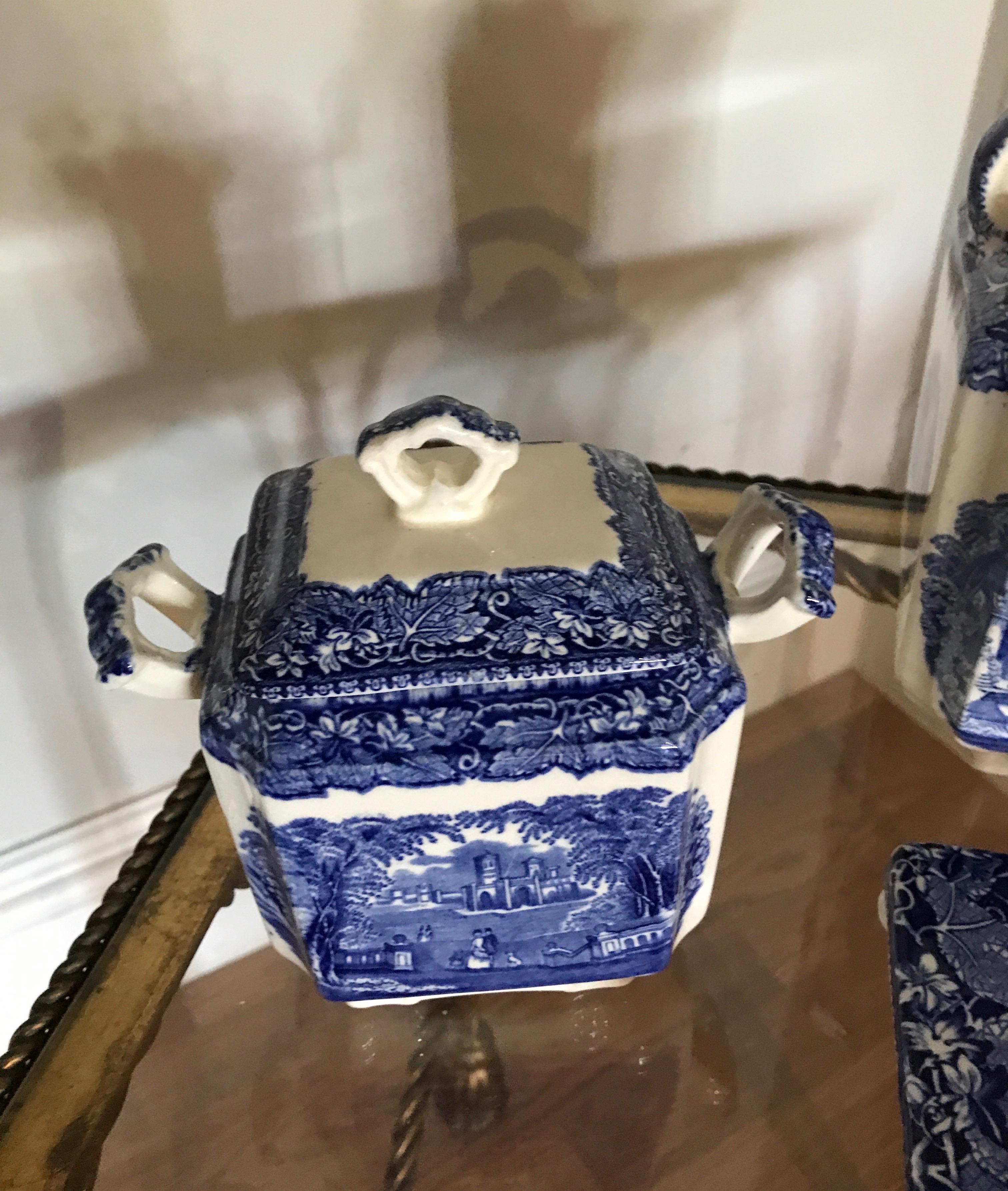 Porcelain Antique Mason's  Four Piece Ironstone English Tea Set