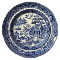 Antico piatto Mason's Ironstone - modello Salice Blu, CIRCA 1820