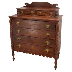 Antique Massachusetts Mahogony Federal 2 over 4 Chest of Drawers