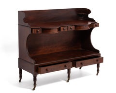 Antique Massachusetts Sheraton Double Washstand Server 6 Drawer Straight Gallery