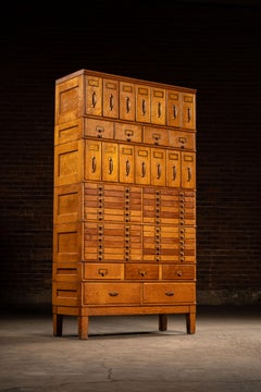 Antique Massive Modular Catalog Cabinet by Shaw-Walker