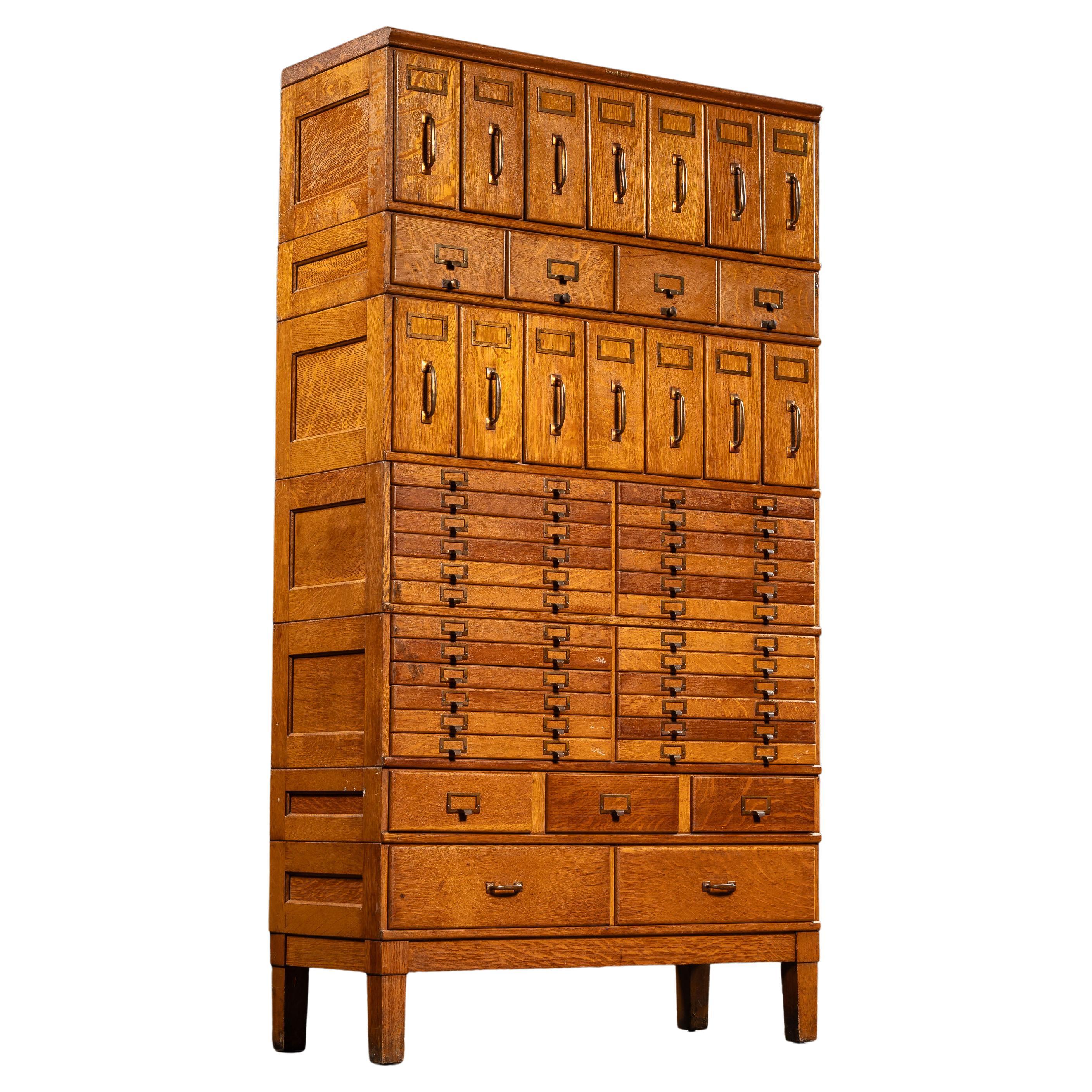 Antique Massive Modular Catalog Cabinet by Shaw-Walker en vente