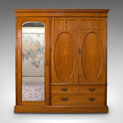 Antiker Master-Schlafzimmerschrank, Seidenholz, Schrank, Ahorn und Co, Edwardian