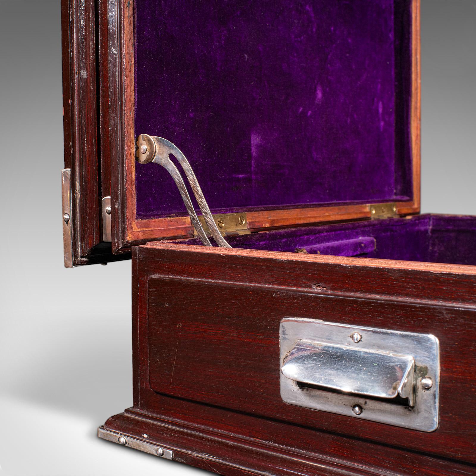 Antigua caja de jubilación de maestro artesano, inglesa, caja de recuerdos, victoriana en venta 3
