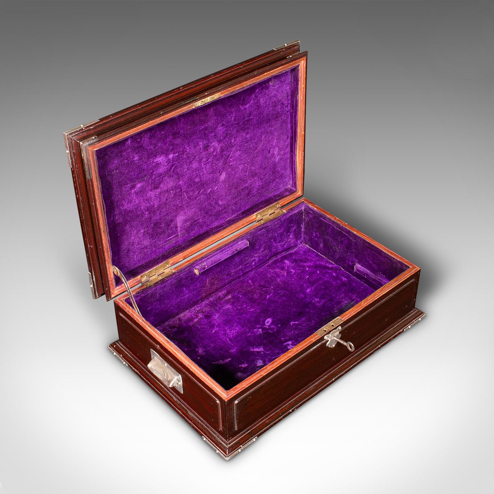 Antigua caja de jubilación de maestro artesano, inglesa, caja de recuerdos, victoriana en venta 1