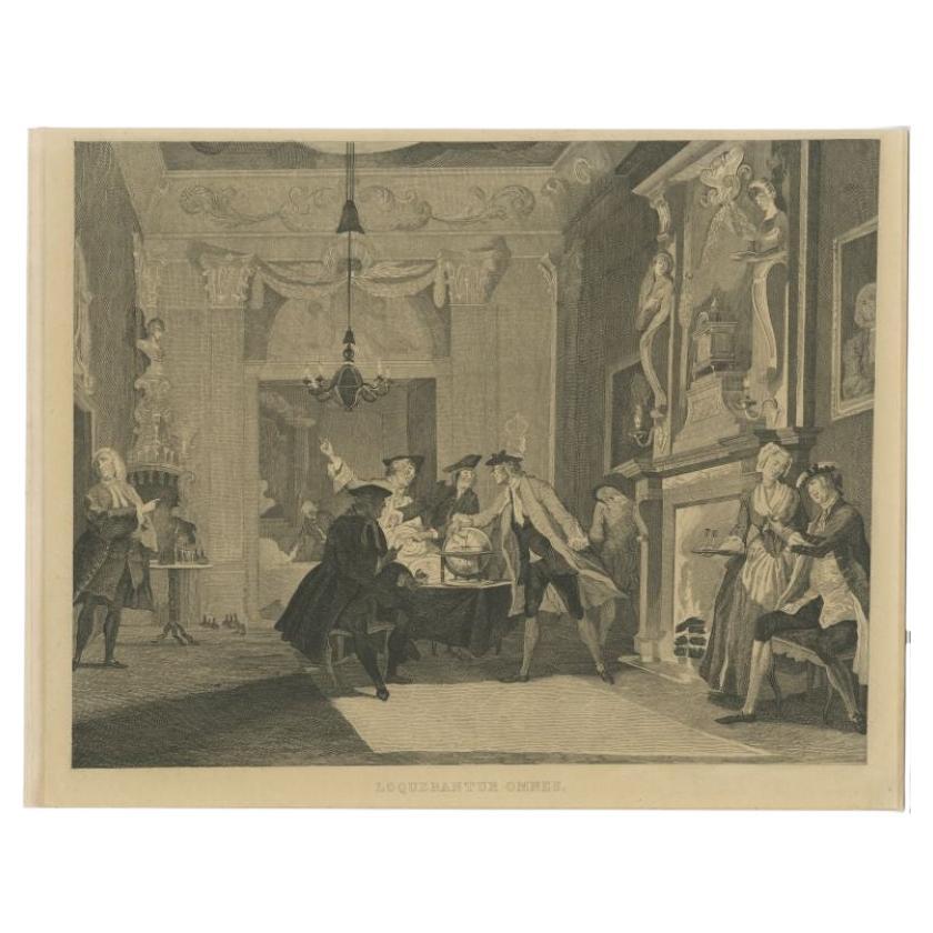 Antique Master Print Loquebantur Omnes 'Everyone Was Talking', C.1850 For Sale