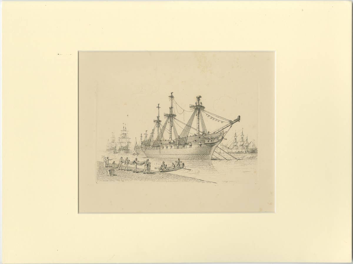 Antique Master Print with a Marine View 'City Canal'