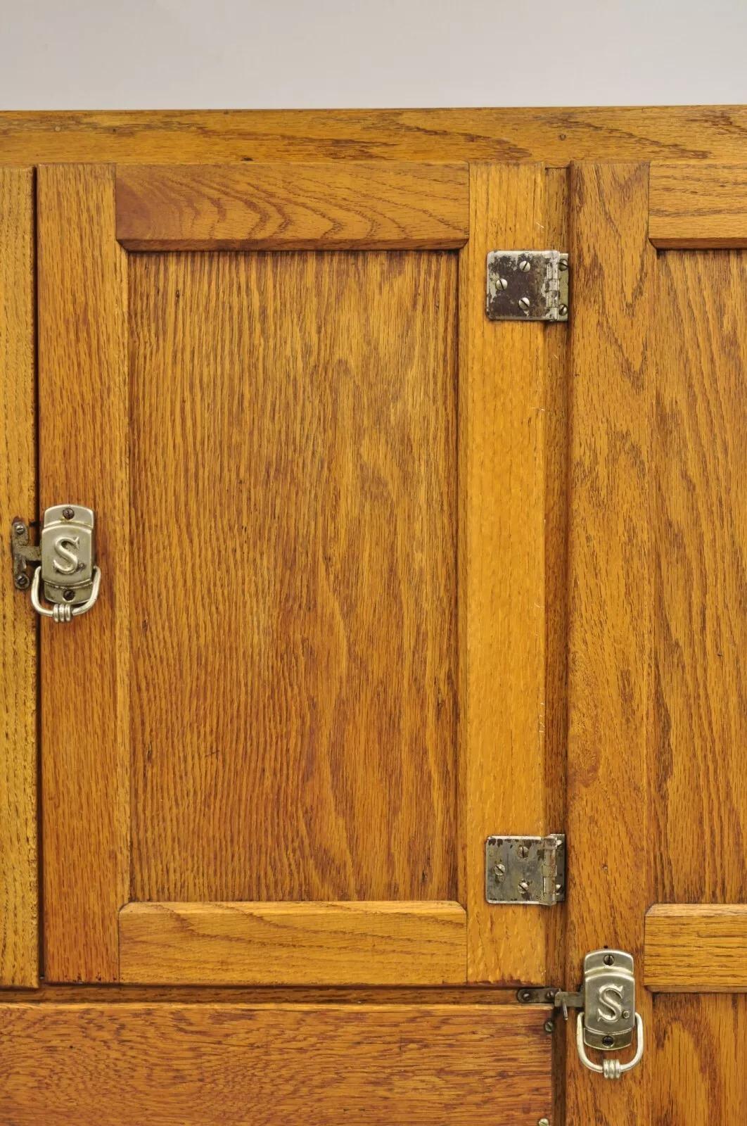 Armoire de cuisine antique Mastercraft en chêne, porcelaine, émail et Hoosier en vente 7