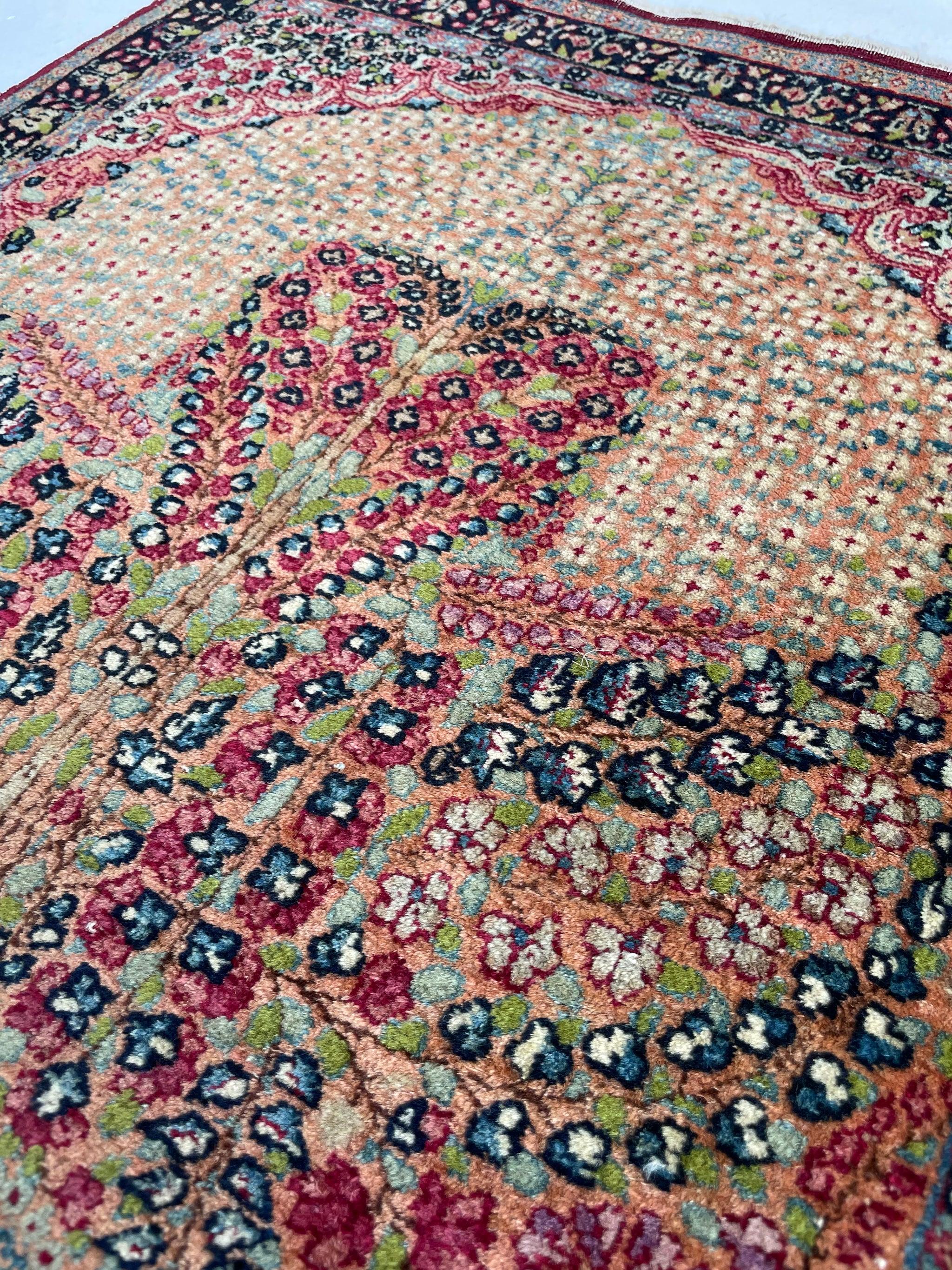 Antique Mat in Silky Wool with Natural Dyes, c.1920-30's 3