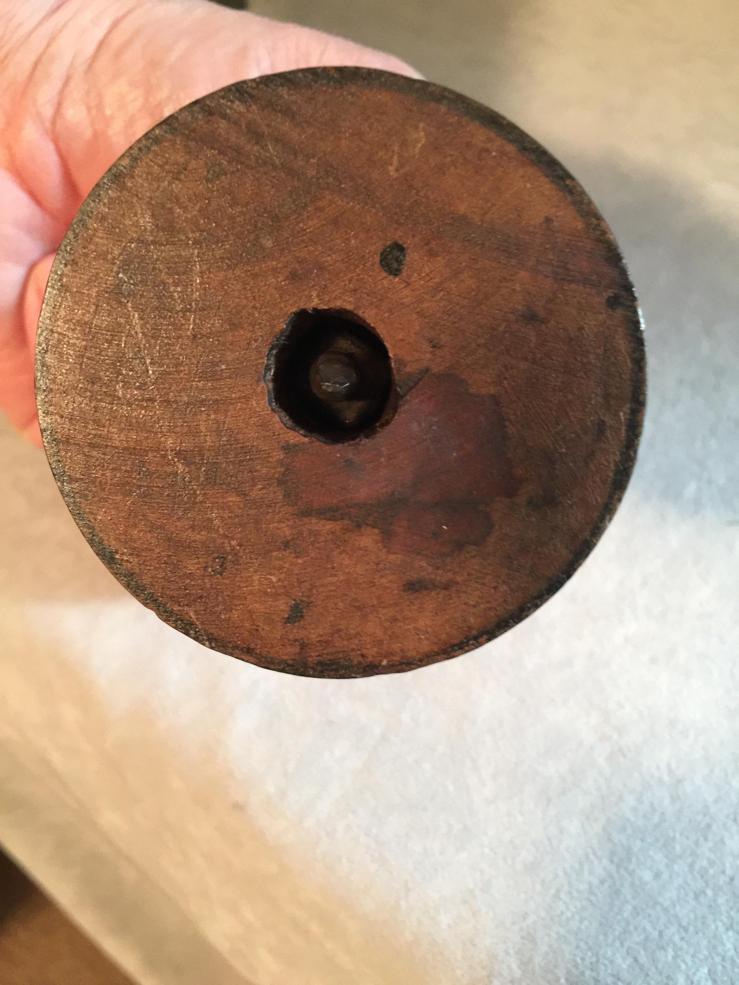 Antique Match Safe with Man Peeking Out of a Basket 2