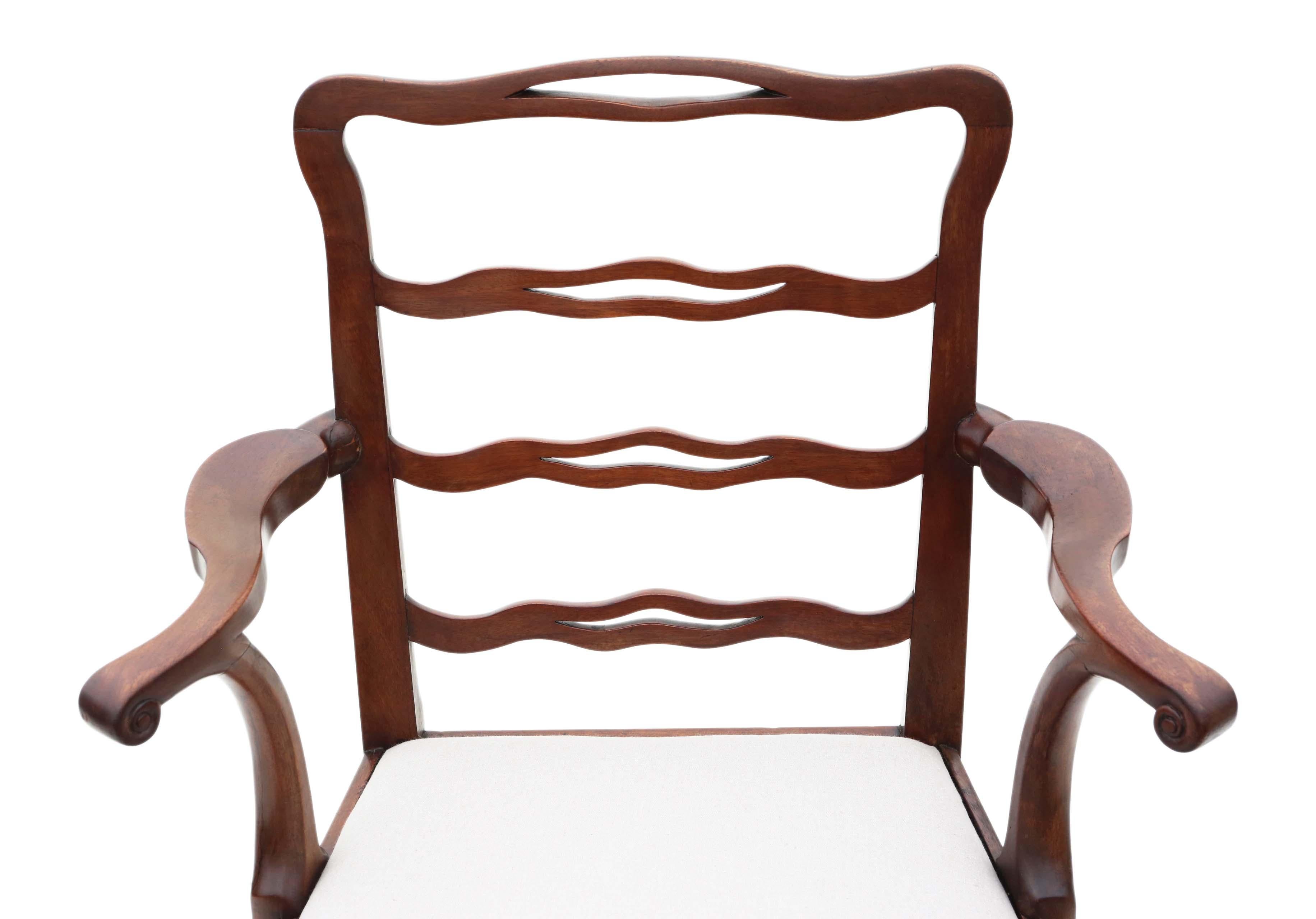 Antique Matched Set of 10 '8+2' Mahogany Georgian Dining Chairs 3