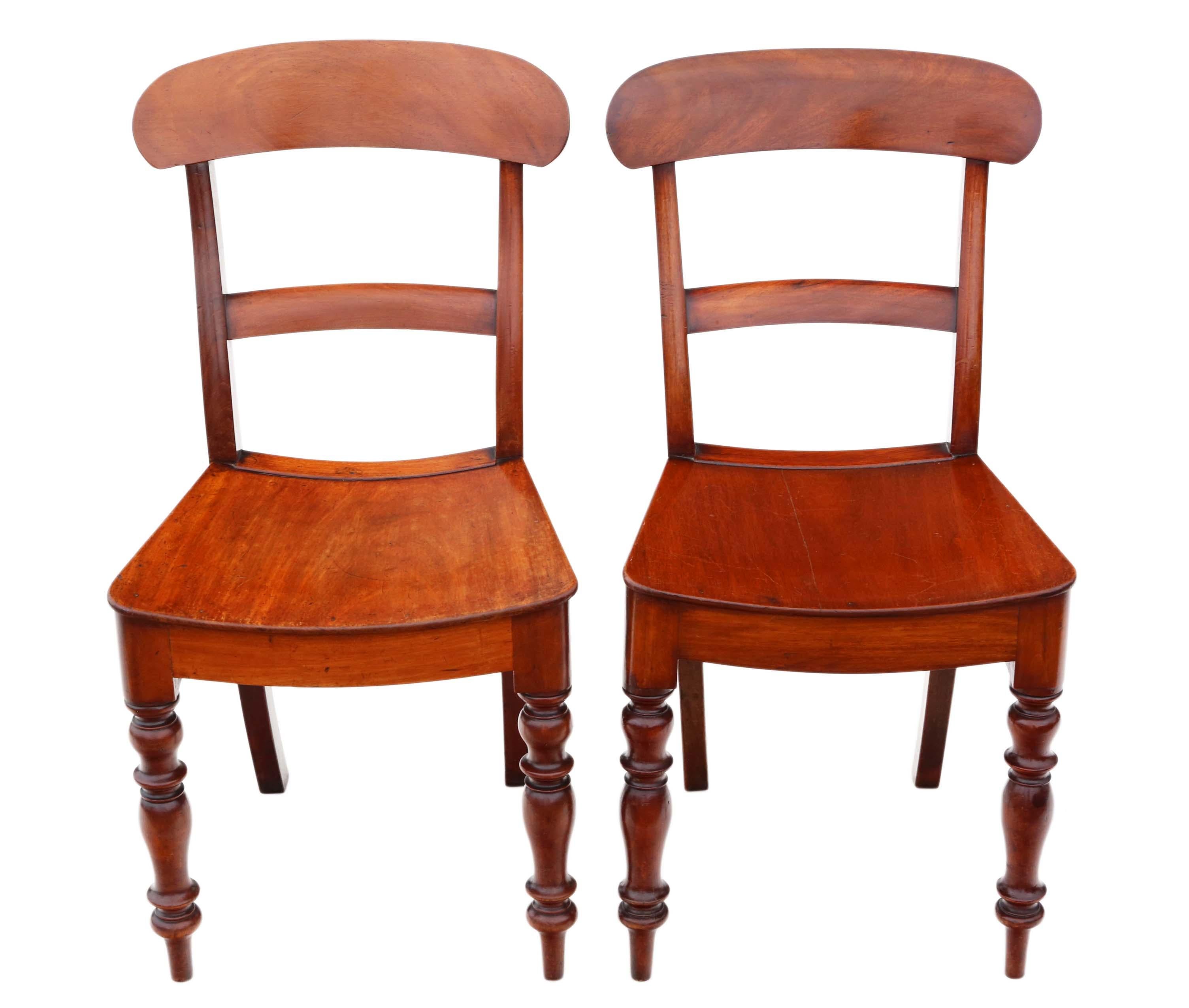 Mid-19th Century Antique Matched Set of 8 Mahogany Kitchen Dining Chairs, 19th Century