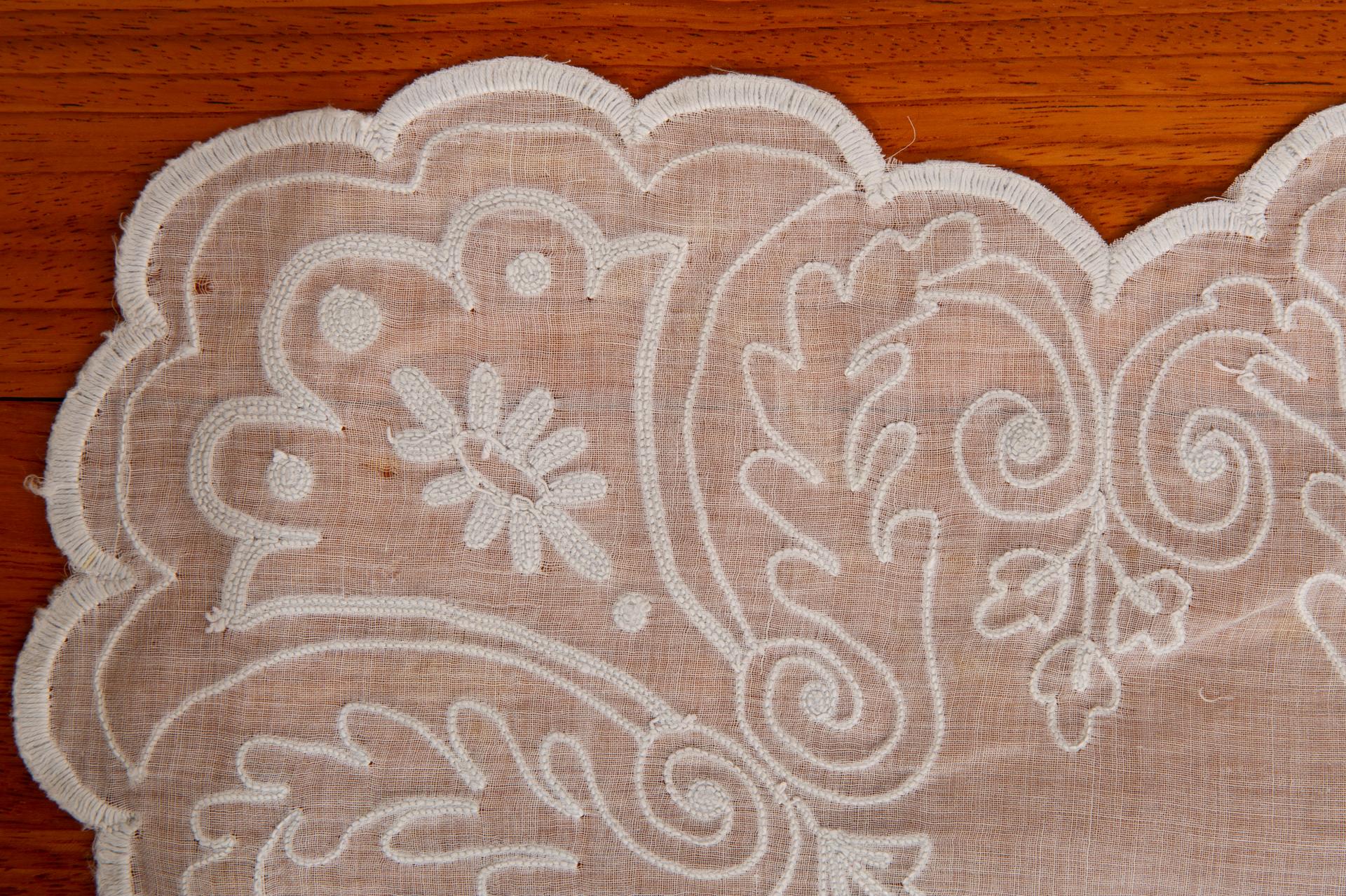 Linen Antique Matching  Curtains in Corneline Fabric  For Sale