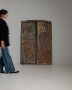 Antique Matte Black Iron Architectural Doors from France, 1900-1909