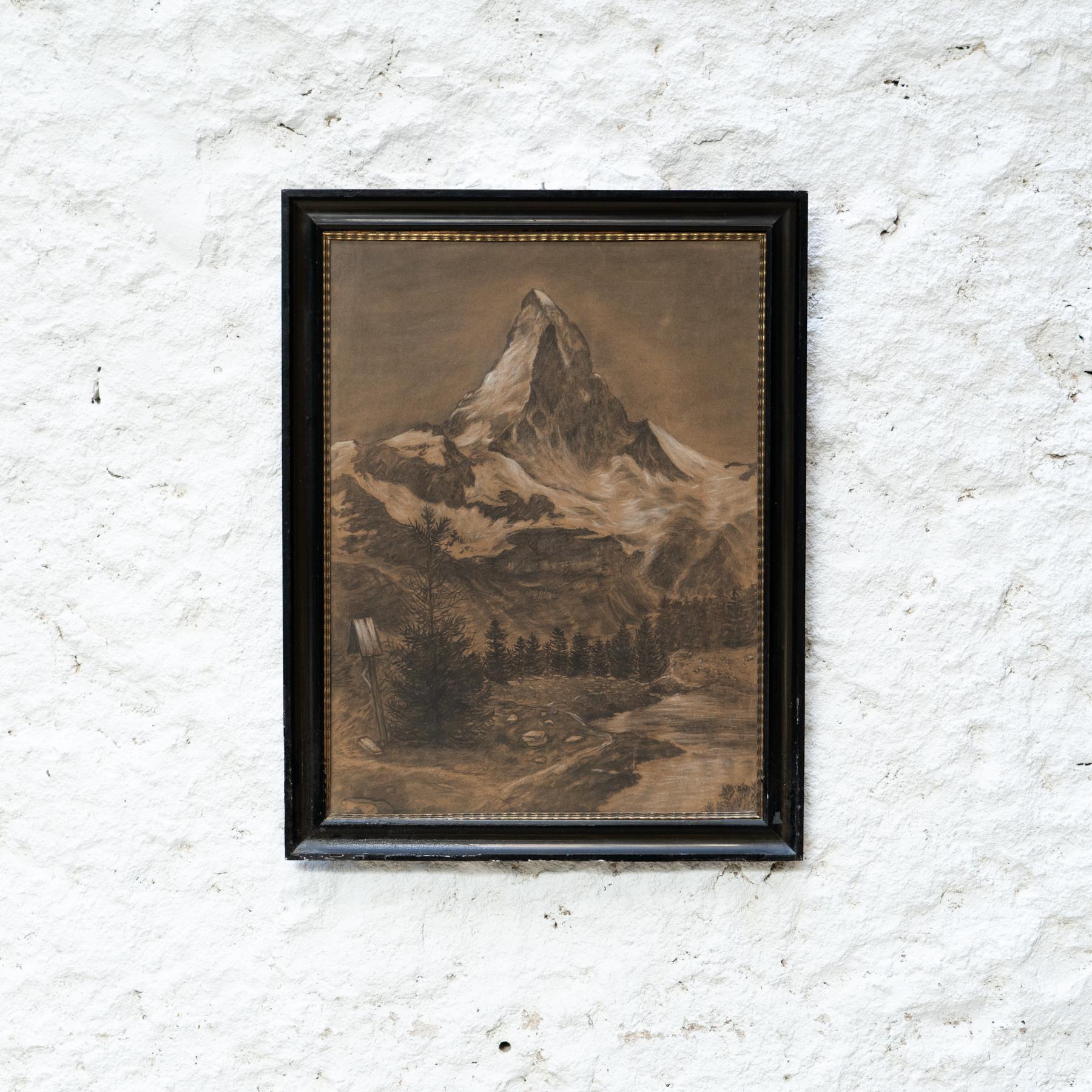 Dessin du Cervin encadré du début du 20e siècle

Par un artiste inconnu, de France

En état d'origine, avec de légères usures dues à l'âge et à l'utilisation, préservant une belle patine.