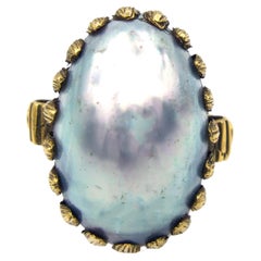 maube color Antique Maube Pearl Ring