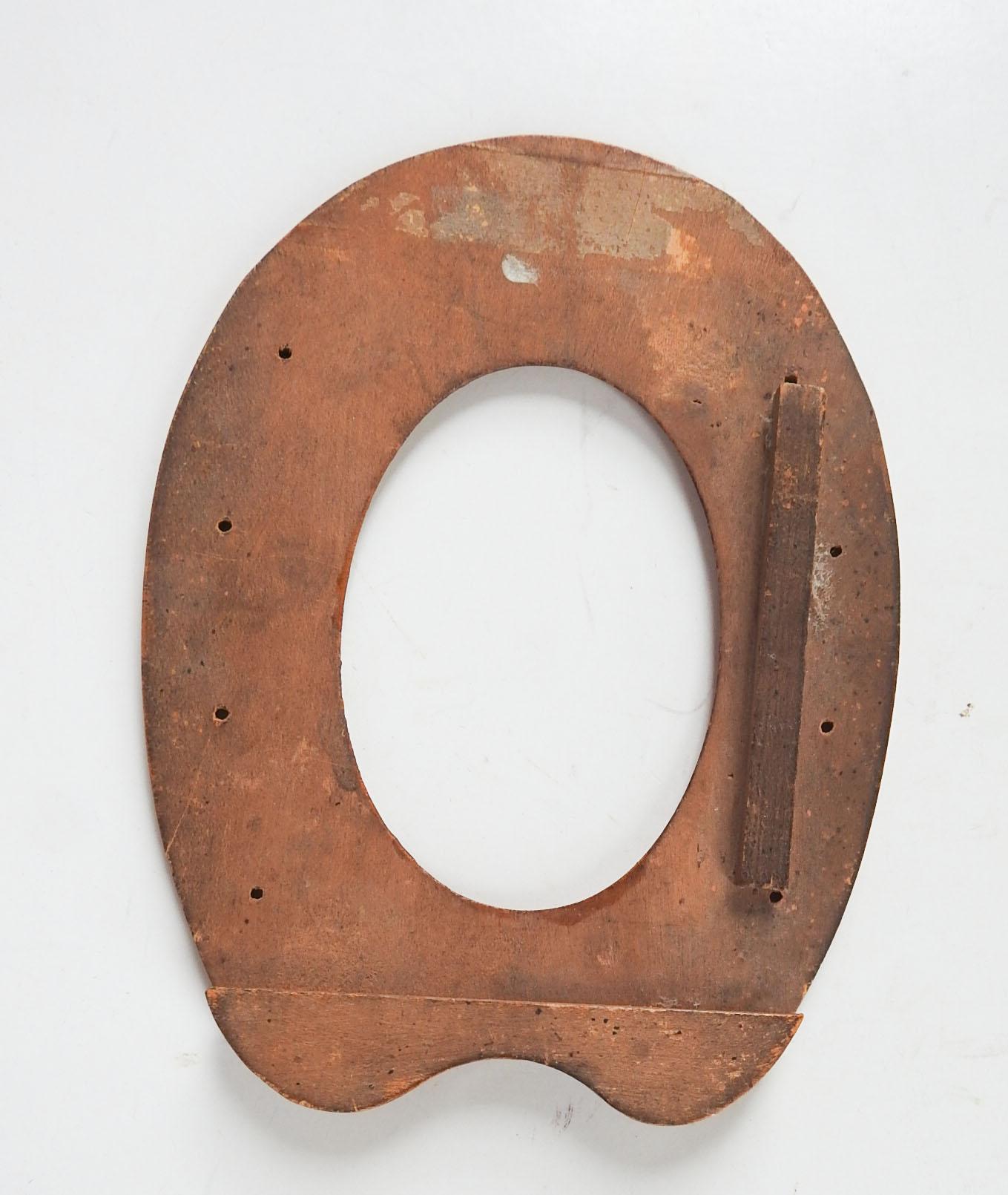 Victorian Antique Mauchline Treenware Horseshoe Picture Frame For Sale