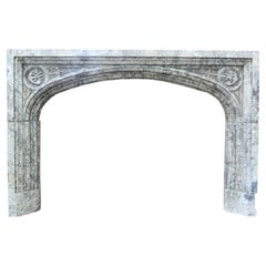 Antique Maurin Green Marble Fire Surround